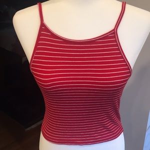 Brandy Melville red & white tank top